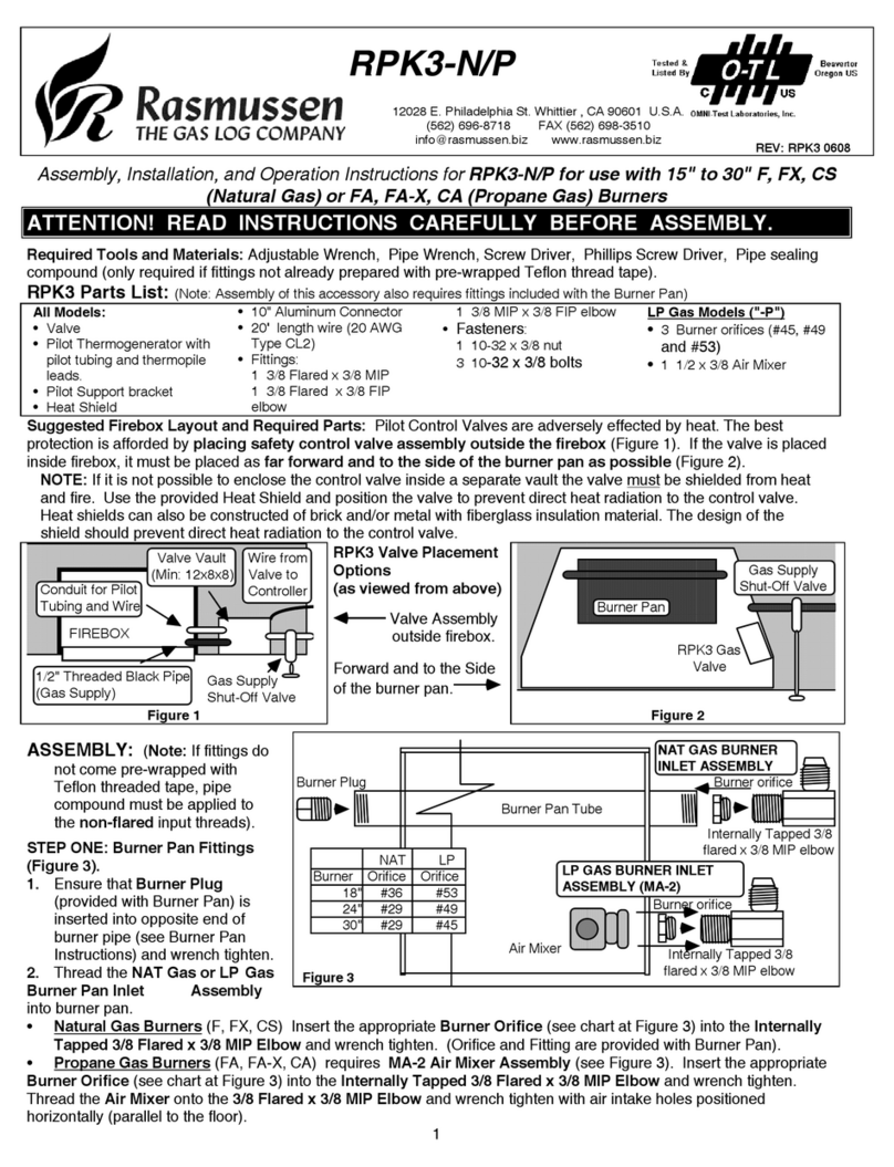 Rasmussen RPK3-N Assembly, installation and operation instructions