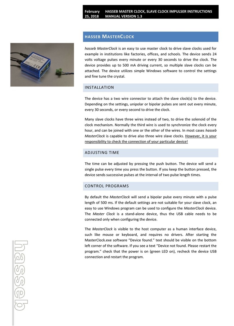 HASSEB MASTERCLOCK instruction manual