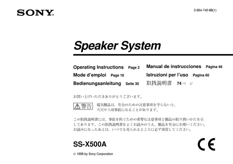 Sony SS-X500A User manual