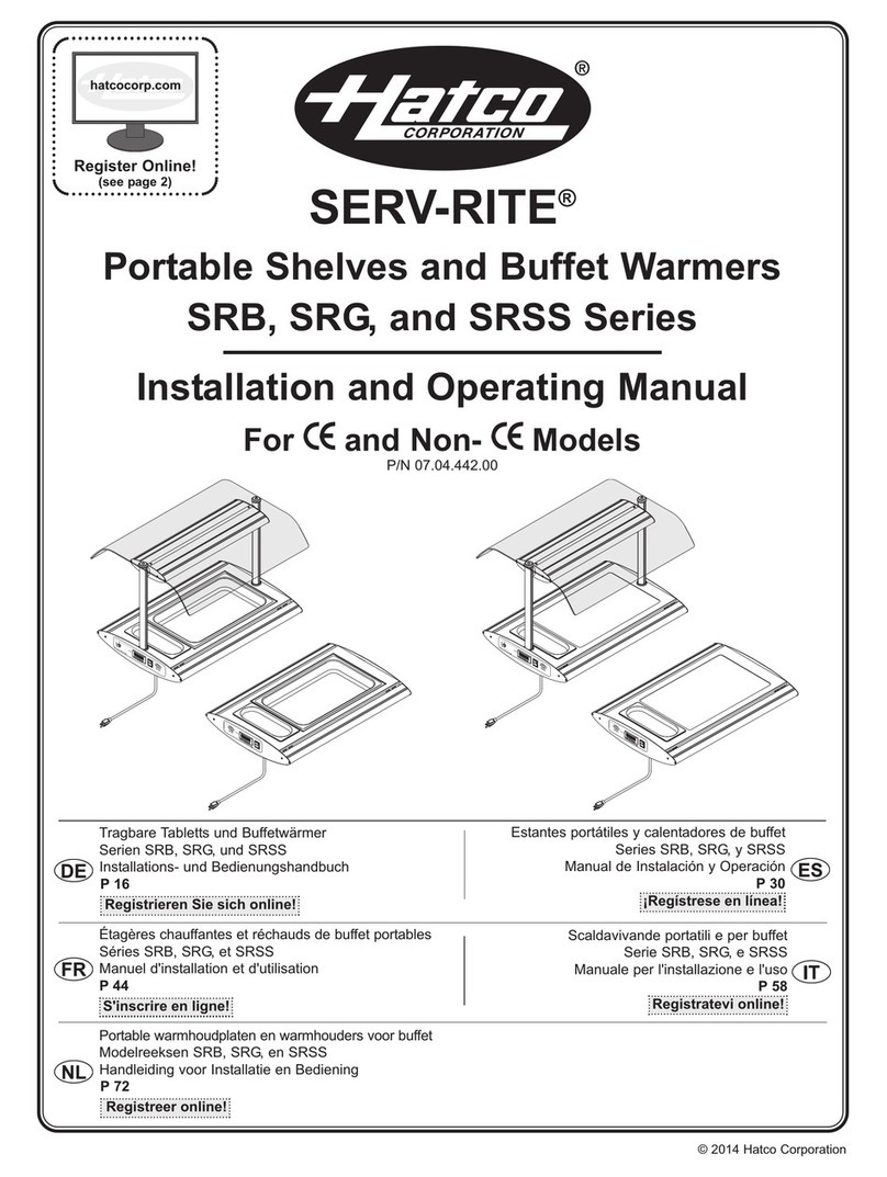 Hatco SeRv-Rite SRB Series User manual