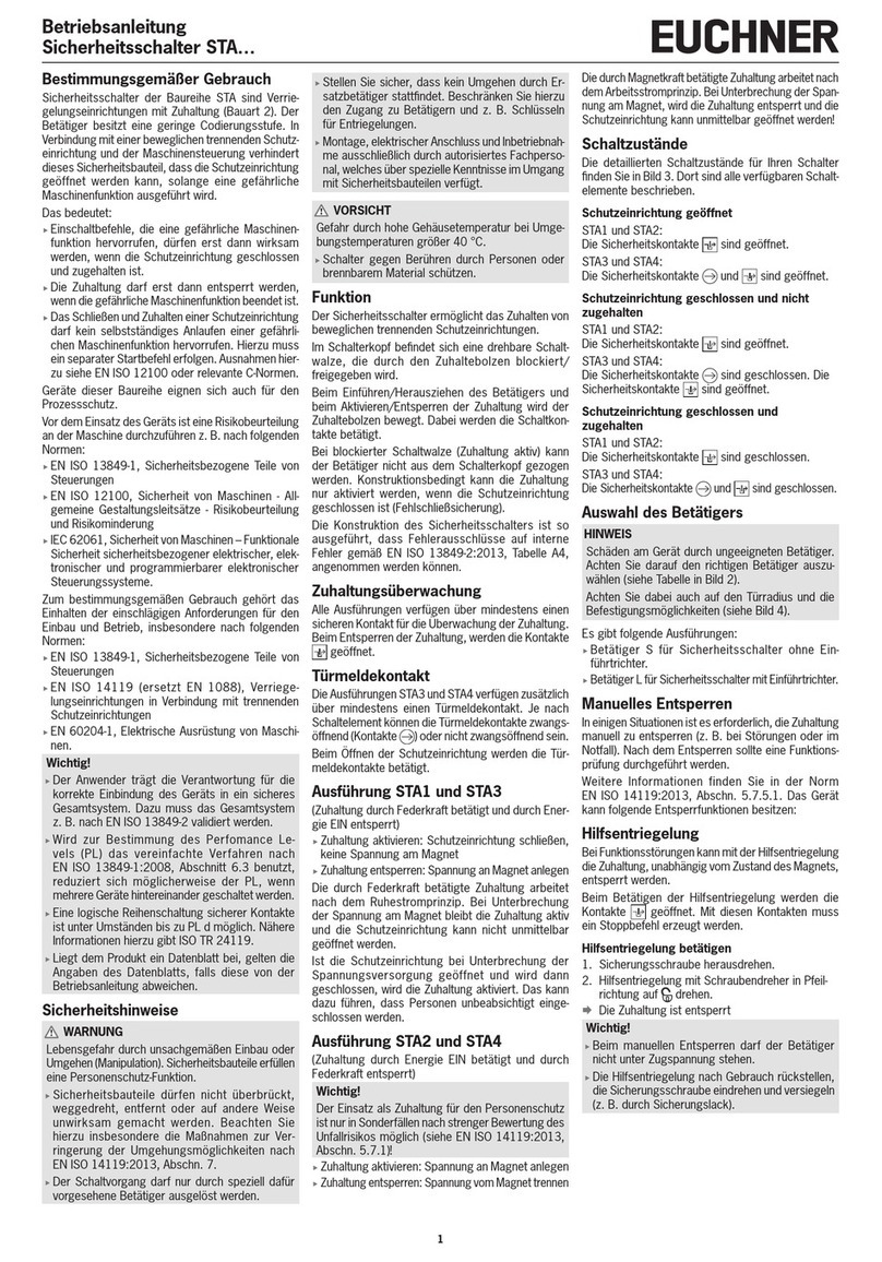 EUCHNER STA Series operating instructions