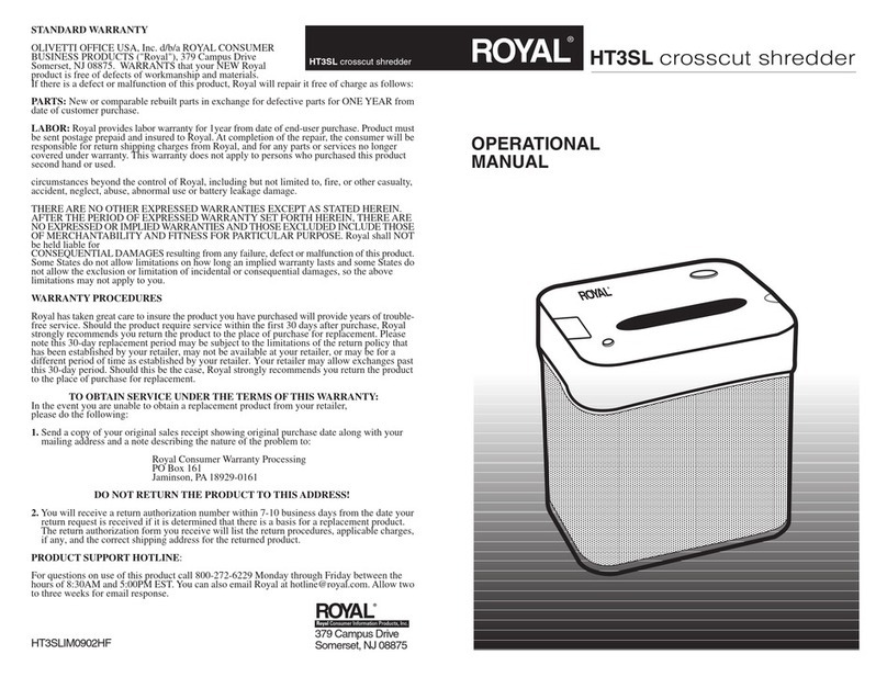 Royal HT3SL Operational manual