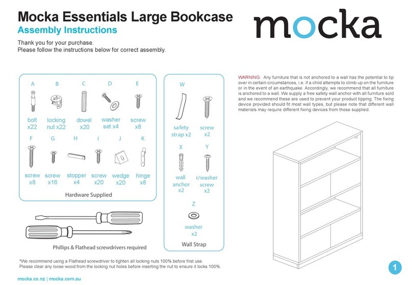 Mocka Essentials Large Bookcase User manual Mocka Essentials Large Bookcase User manual