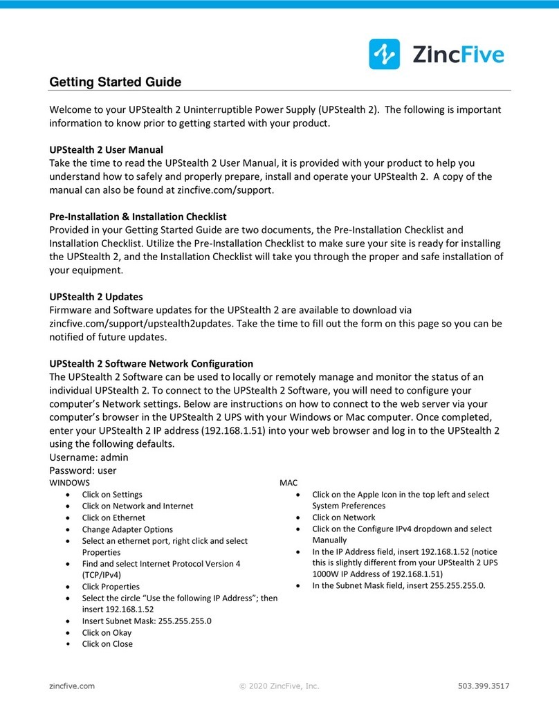 ZincFive UPStealth 2 user manual