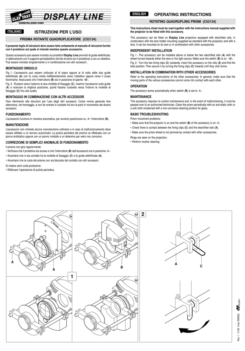 Claypaky DISPLAY LINE C52134 operating instructions