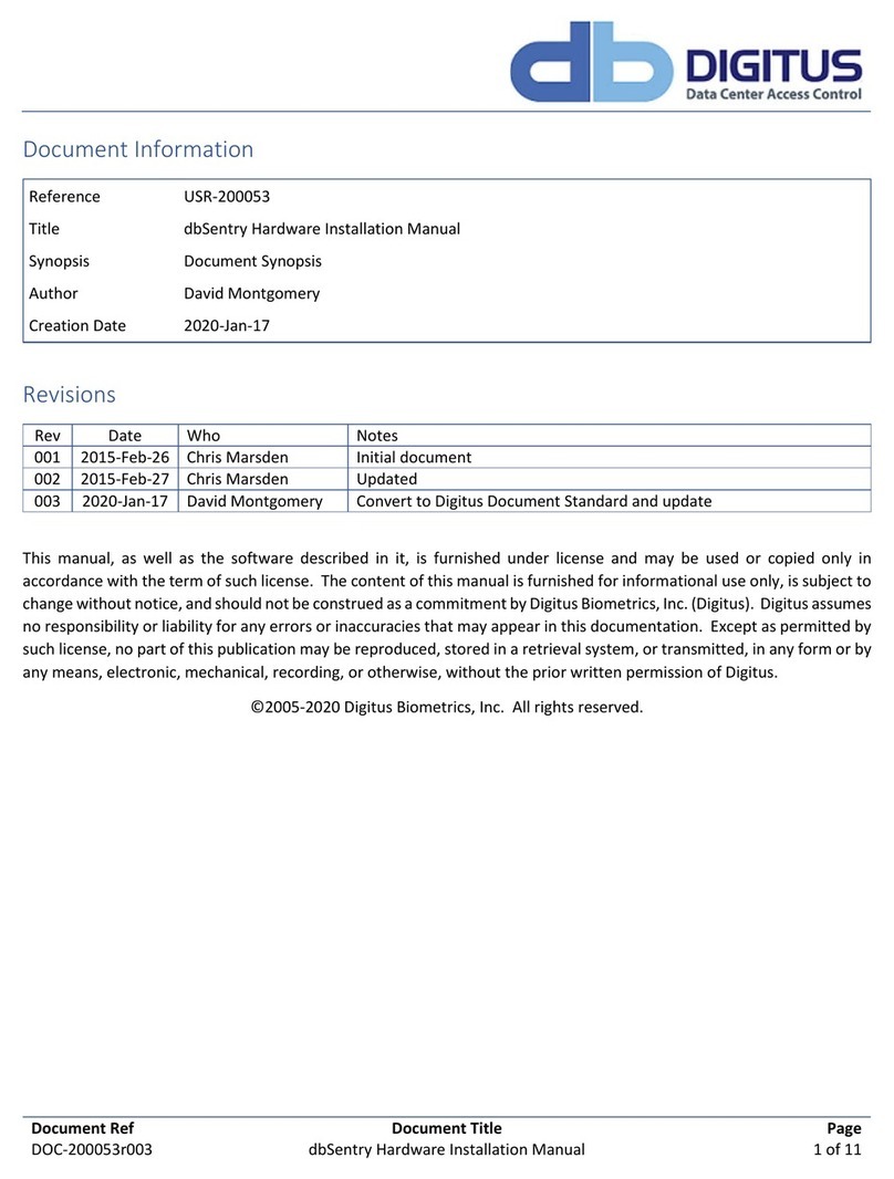 Digitus dbSentry Hardware installation manual