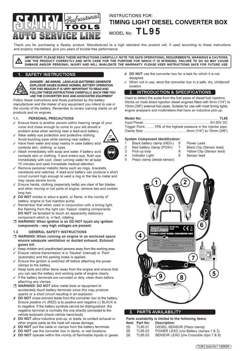 Sealey AUTO SERVICE LINE TL95 instructions Sealey AUTO SERVICE LINE TL95 instructions
