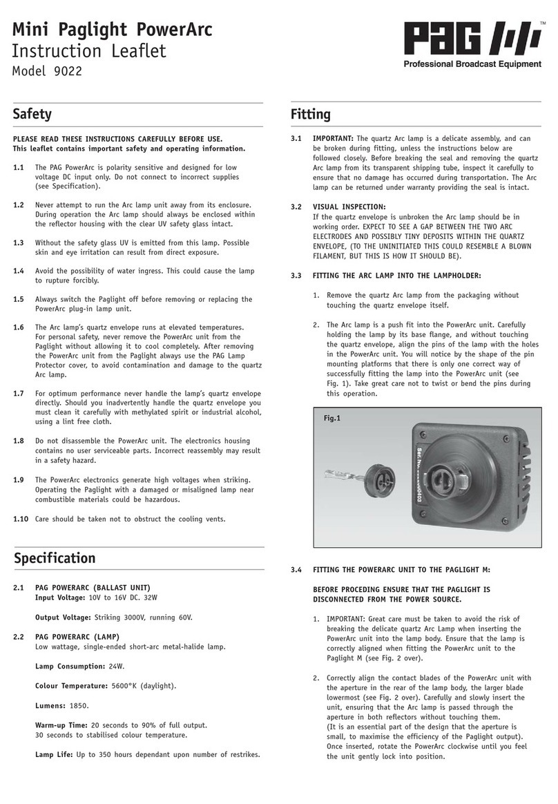PAG Mini Paglight PowerArc Instruction leaflet