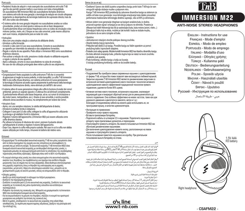T'nB IMMERSION M22 Instructions for use