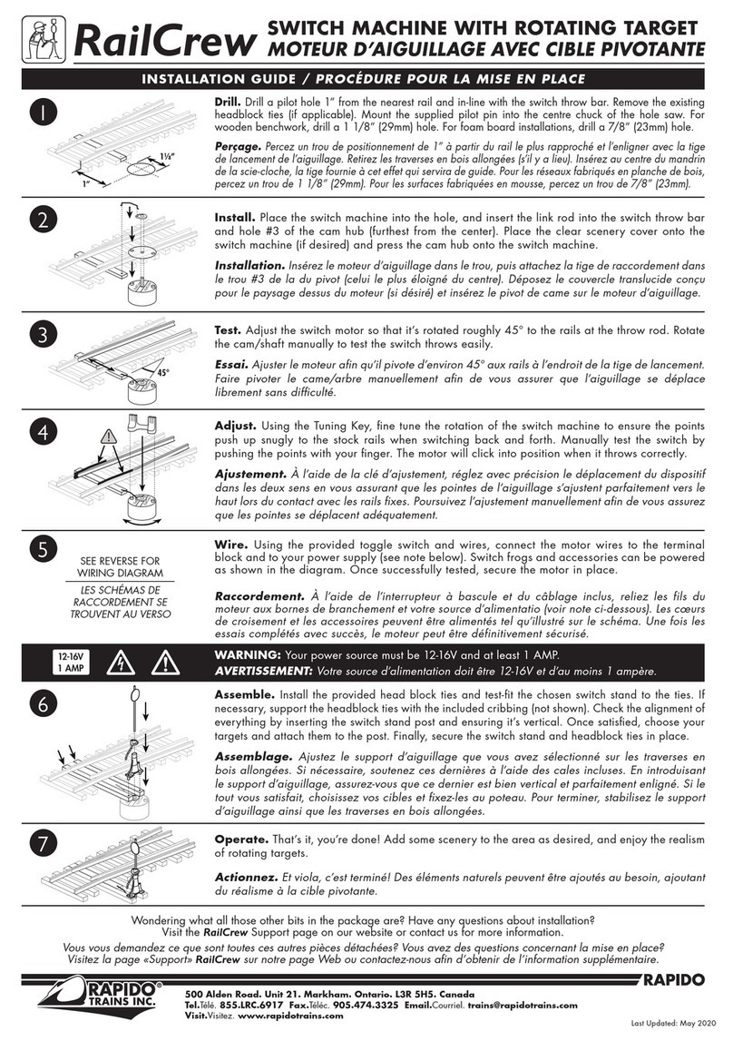 Rapido RailCrew Switch Machine with Rotating Target installation guide