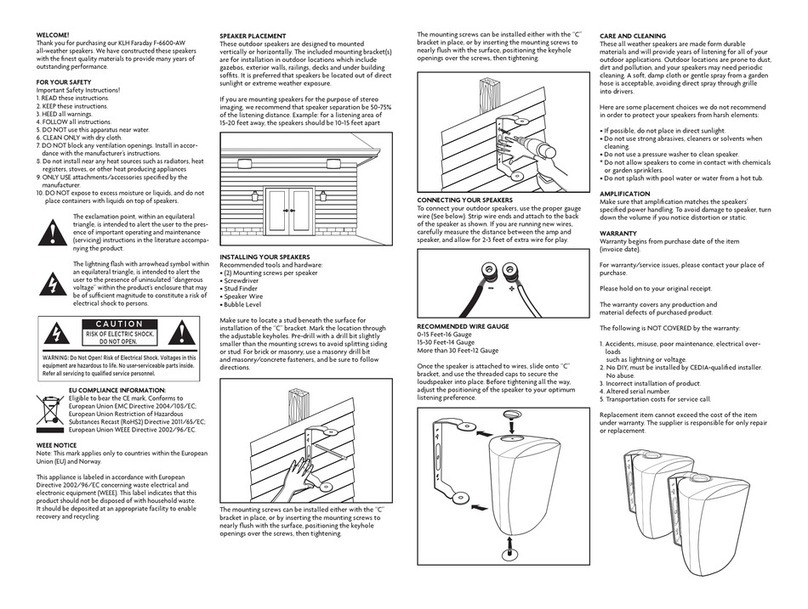 KLH Faraday F-6600-AW User manual