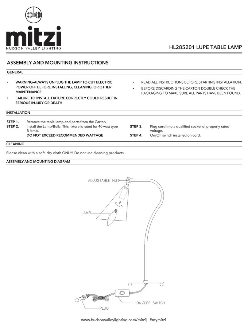 mitzi LUPE HL285201 Assembly and mounting instructions