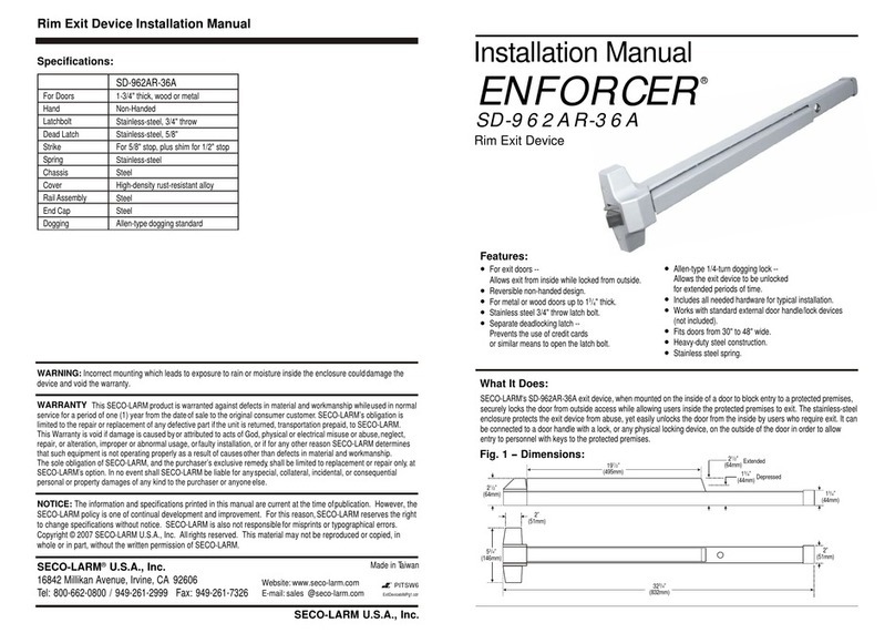 SECO-LARM Enforcer Access SD-962AR-36A installation manual