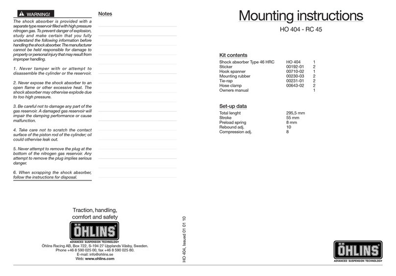 Ohlins HO 404 Mounting instructions