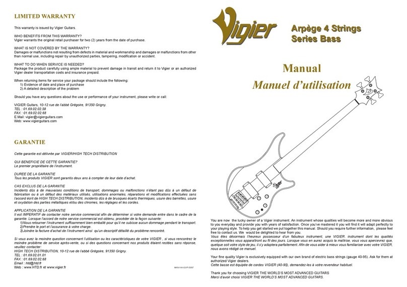 Vigier Arpege 4 String Bass Series User manual