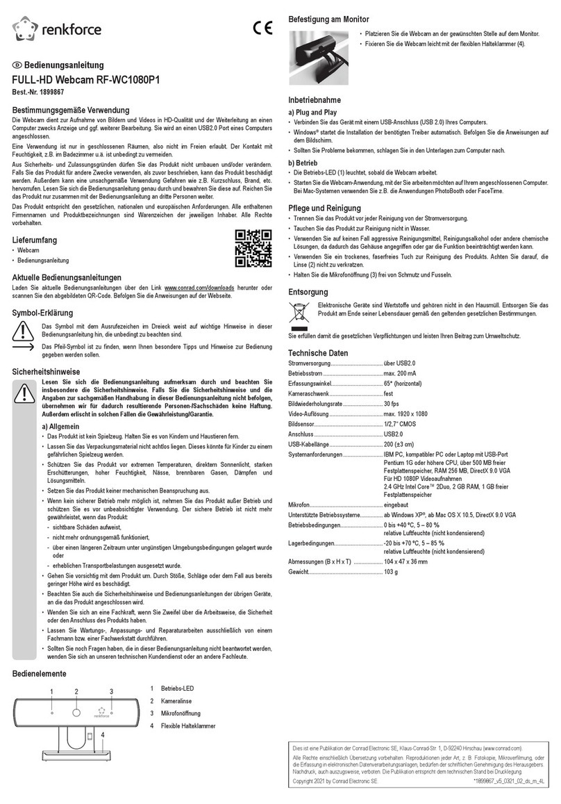 Renkforce RF-WC1080P1 operating instructions