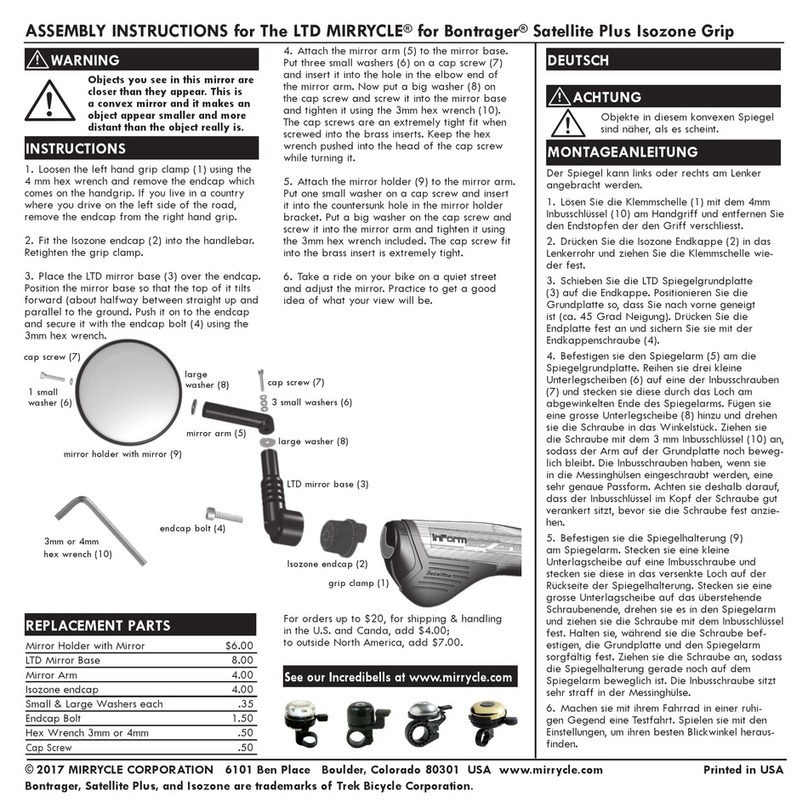 Bontrager LTD MIRRYCLE User manual