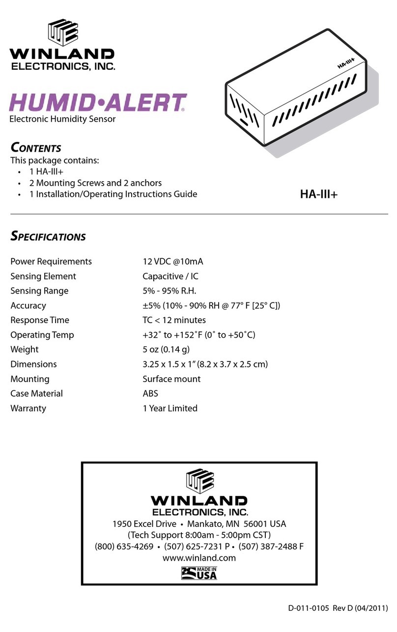 Winland Electronics HUMID-ALERT HA-III+ quick start guide