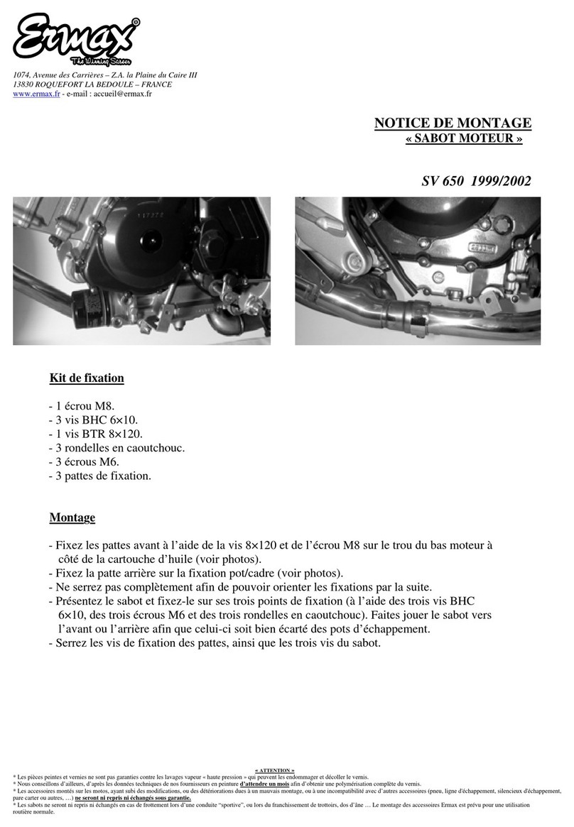 Ermax SV 650 1999 Fitting instructions