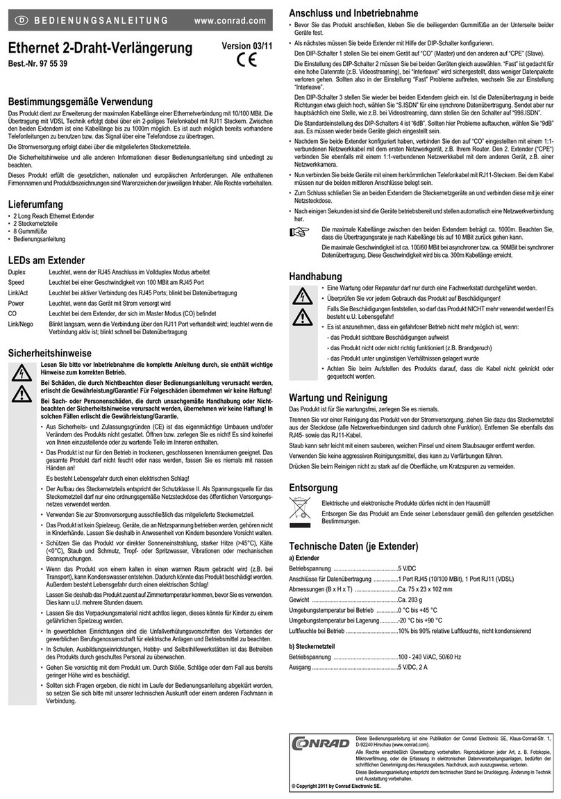 Conrad 97 55 39 User manual