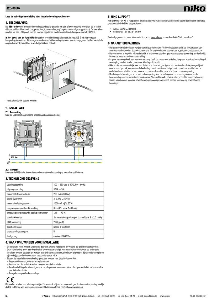 Niko 420-0050X user manual