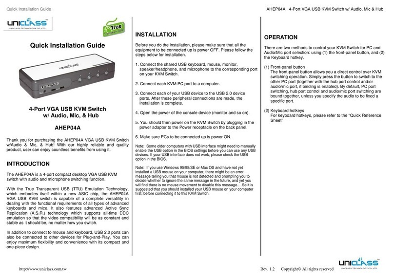 Uniclass AHEP04A Quick installation guide Uniclass AHEP04A Quick installation guide