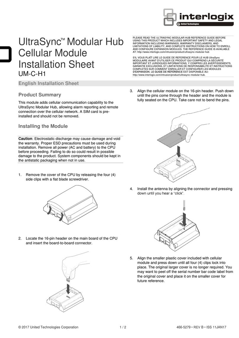 Interlogix UltraSync UM-C-H1 Assembly instructions