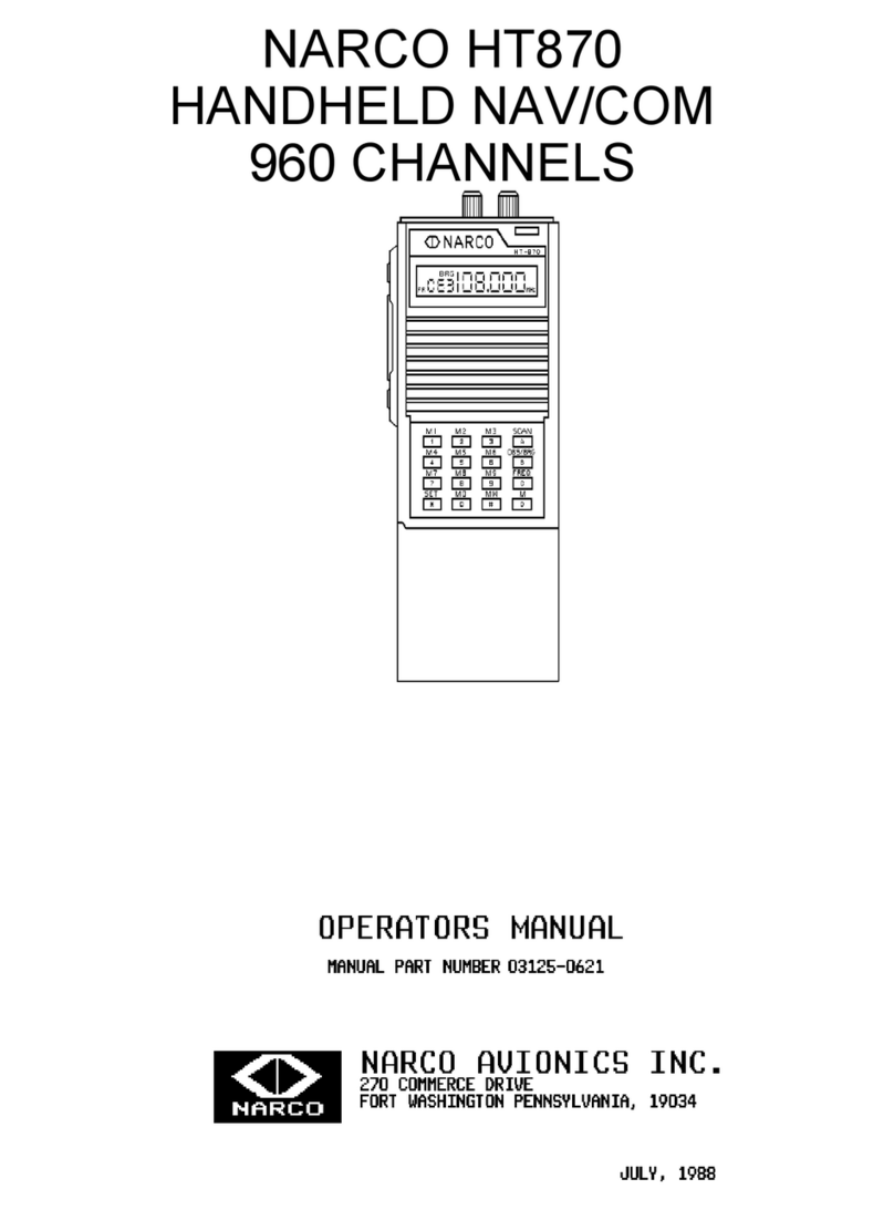 Narco Avionics HT870 Operator's manual