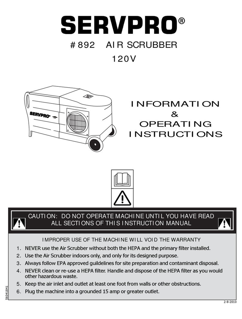 Servpro AIR SCRUBBER 892 Information & operating instructions