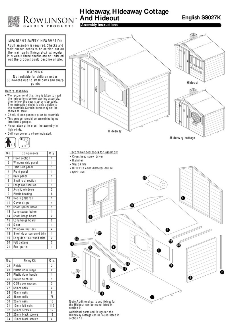 Rowlinson Garden Products Hideaway Assembly instructions