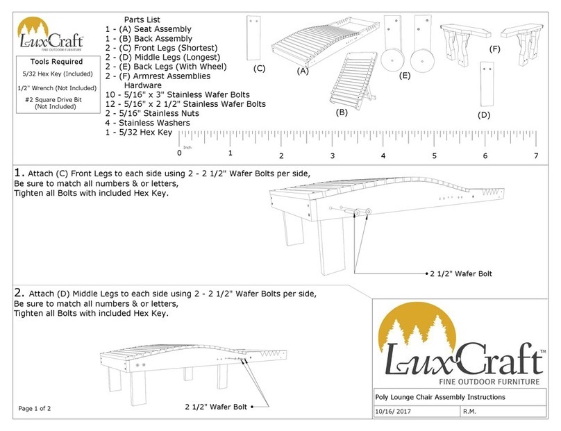 LuxCraft Lounge Chair Assembly instructions