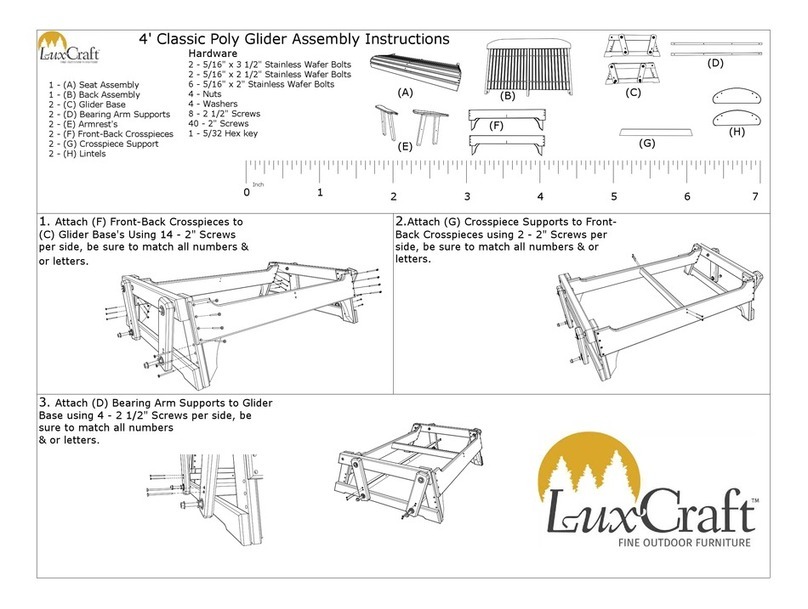 LuxCraft 4' Classic Poly Glider Assembly instructions