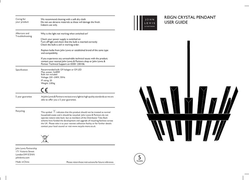 John Lewis REIGN CRYSTAL PENDANT user guide