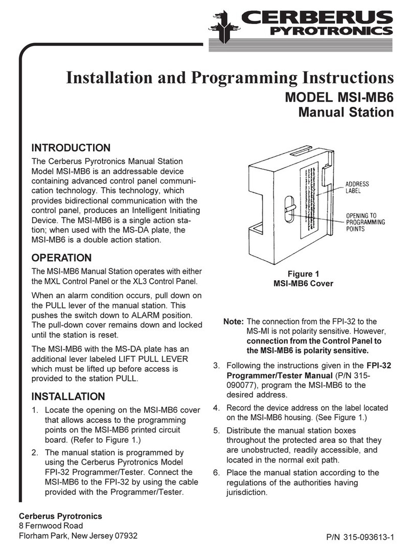 Cerberus PYROTRONICS MSI-MB6 Technical specifications