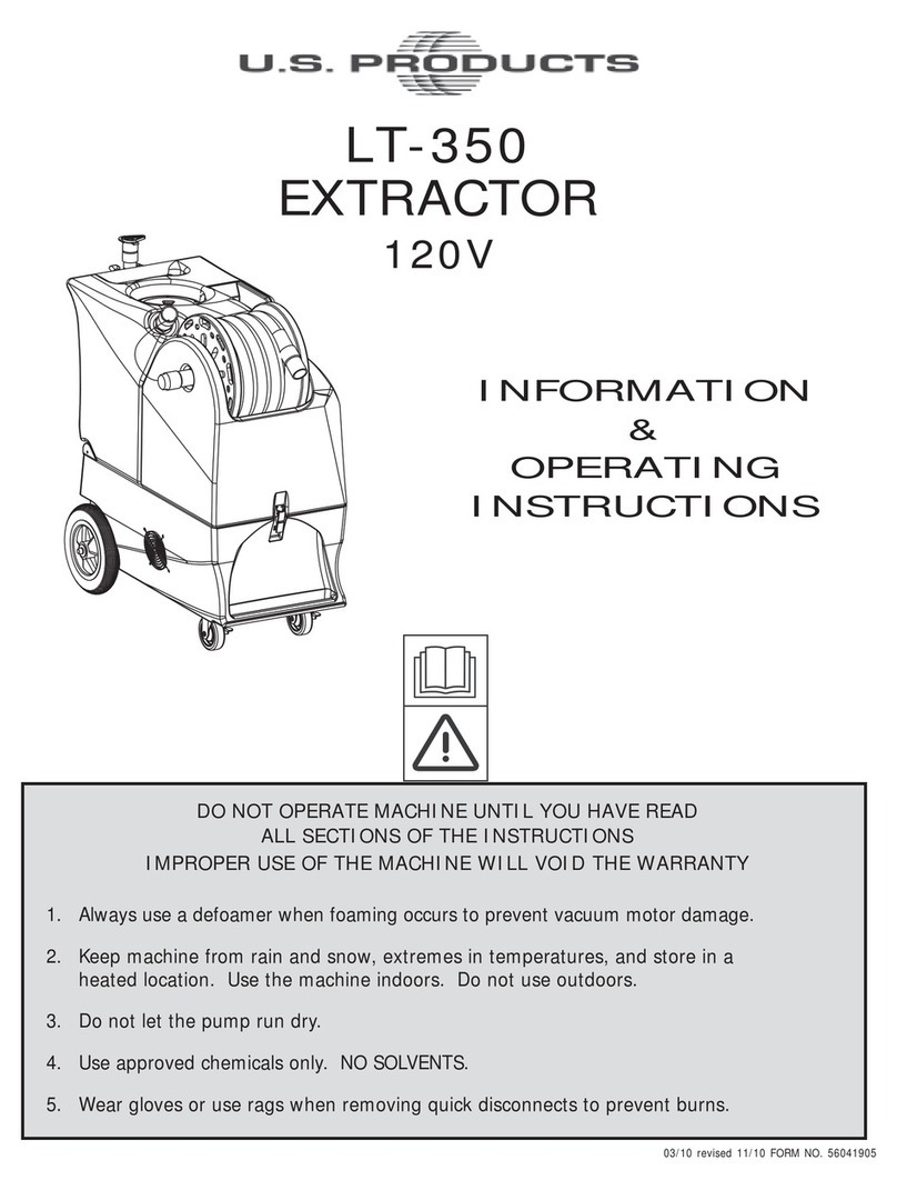U.S. Products LT-350 EXTRACTOR 120V Information & operating instructions