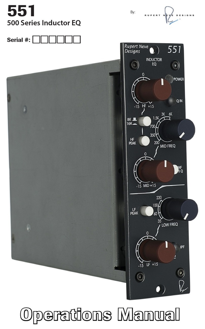 Rupert Neve Designs Portico 500 Series Operation manual