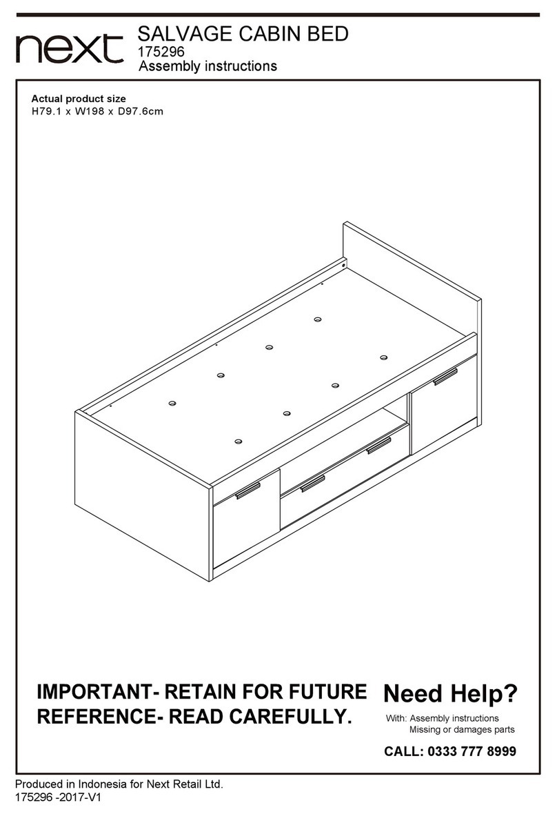 Next SALVAGE CABIN BED 175296 User manual Next SALVAGE CABIN BED 175296 User manual