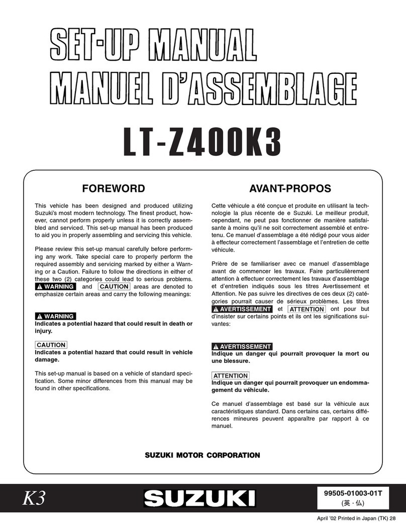 Suzuki LT-Z400K3 Setup manual