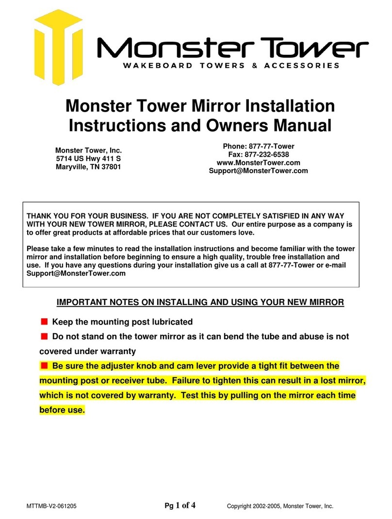 monster tower MIR Installation instructions and owner's manual monster tower MIR Installation instructions and owner's manual