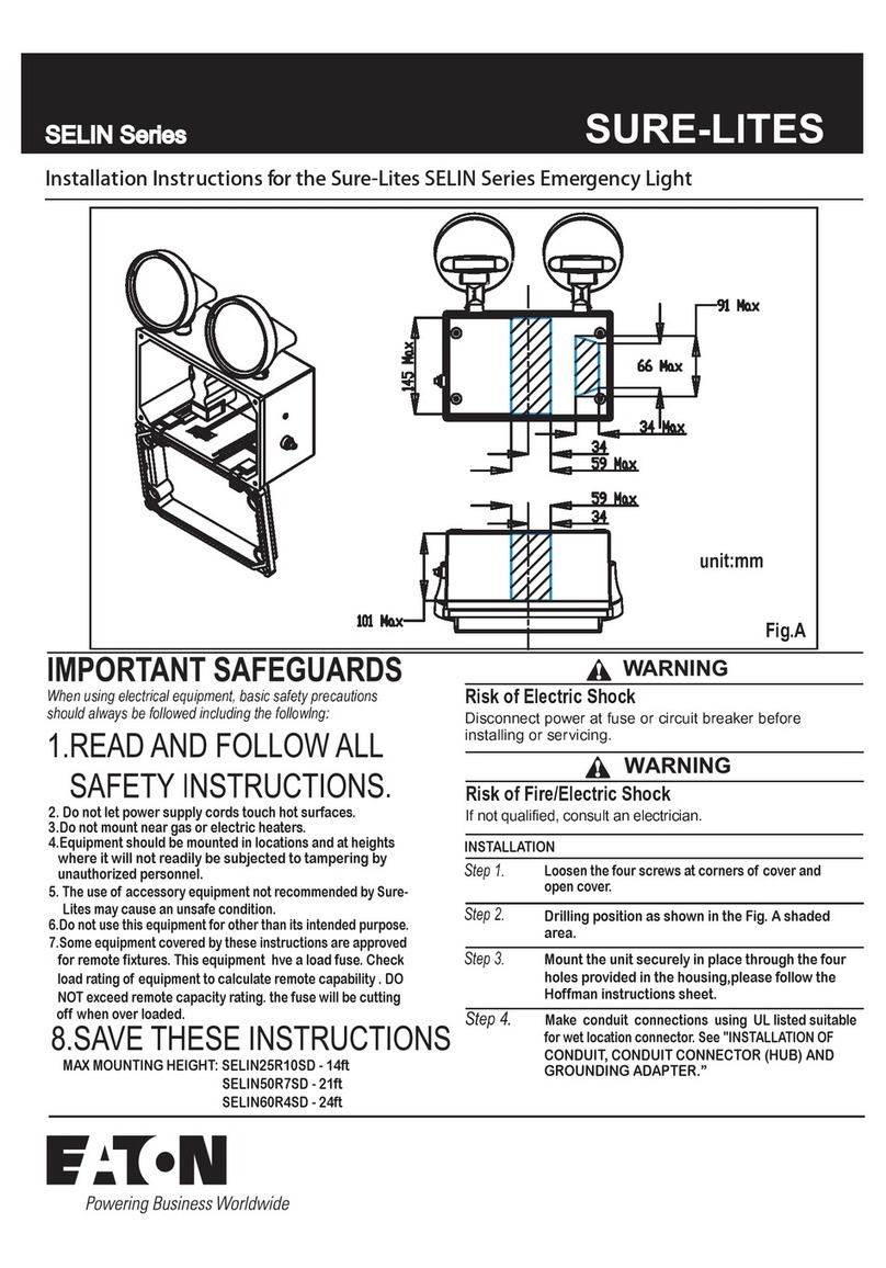 Eaton Sure-Lites SELIN Series Installation instruction