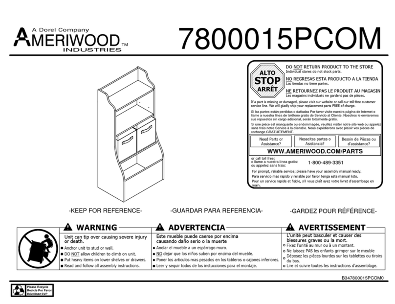 Dorel AMERIWOOD 7800015PCOM User manual Dorel AMERIWOOD 7800015PCOM User manual