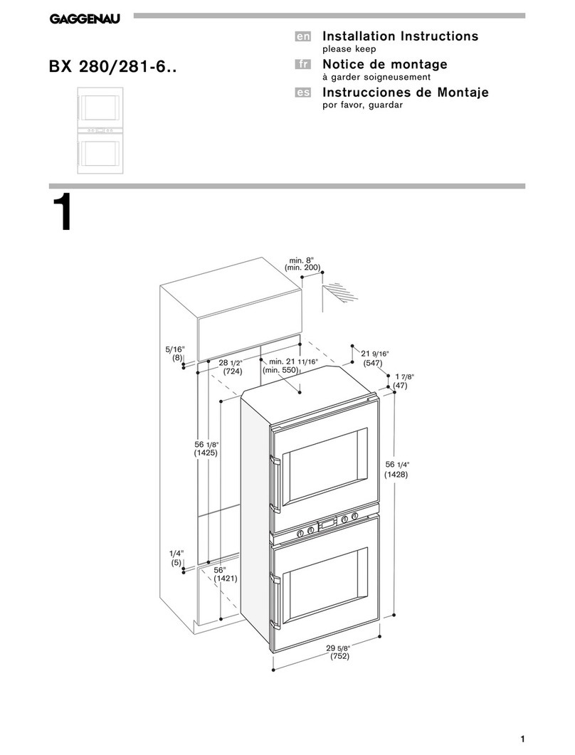 Gaggenau BX 280-6 Series installation instructions