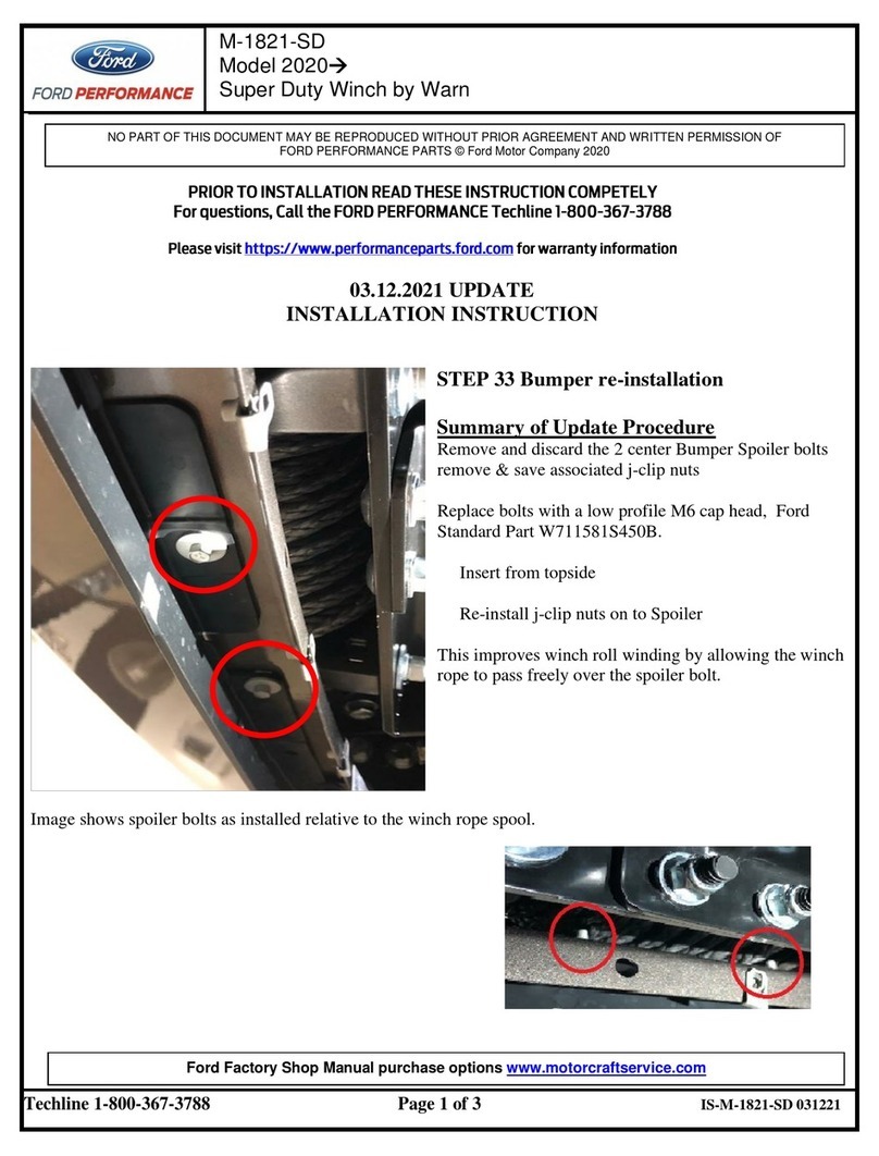 Warn Ford Performance M-1821-SD Installation instruction Warn Ford Performance M-1821-SD Installation instruction