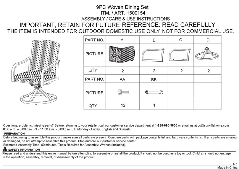 SUNVILLA Beaumont 1500154 Assembly / care & use instructions SUNVILLA Beaumont 1500154 Assembly / care & use instructions