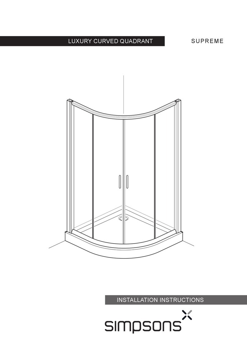 Simpsons SUPREME LUXURY CURVED QUADRANT installation instructions