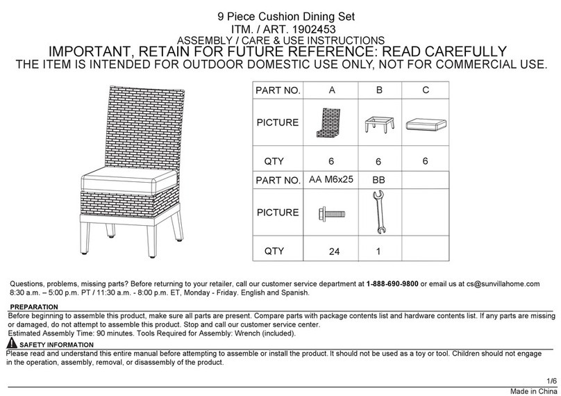 SUNVILLA Beaumont 1902453 Assembly / care & use instructions