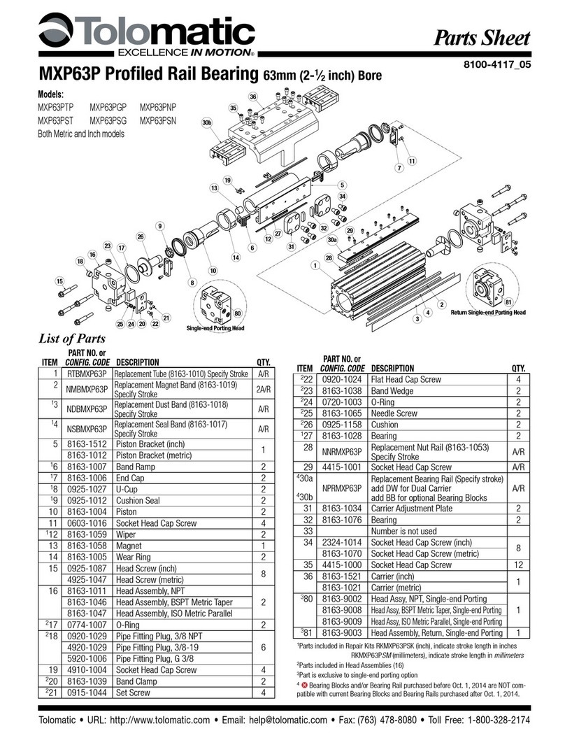 Tolomatic MXP63PTP User manual