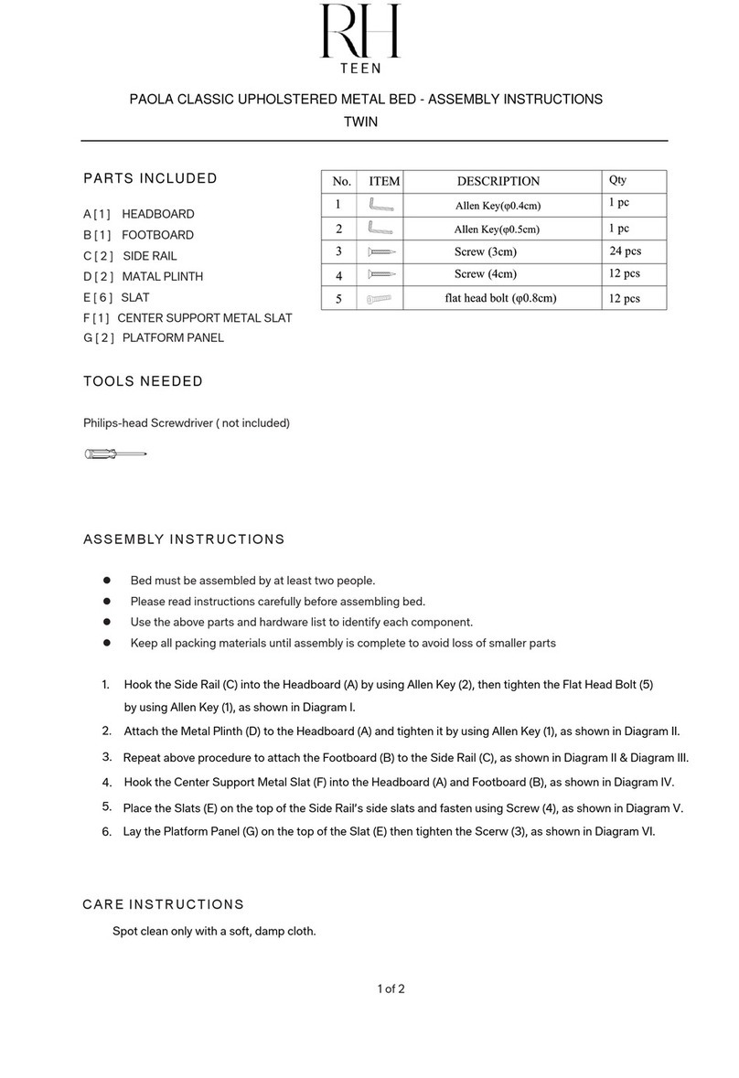 RH Teen PAOLA CLASSIC Assembly instructions