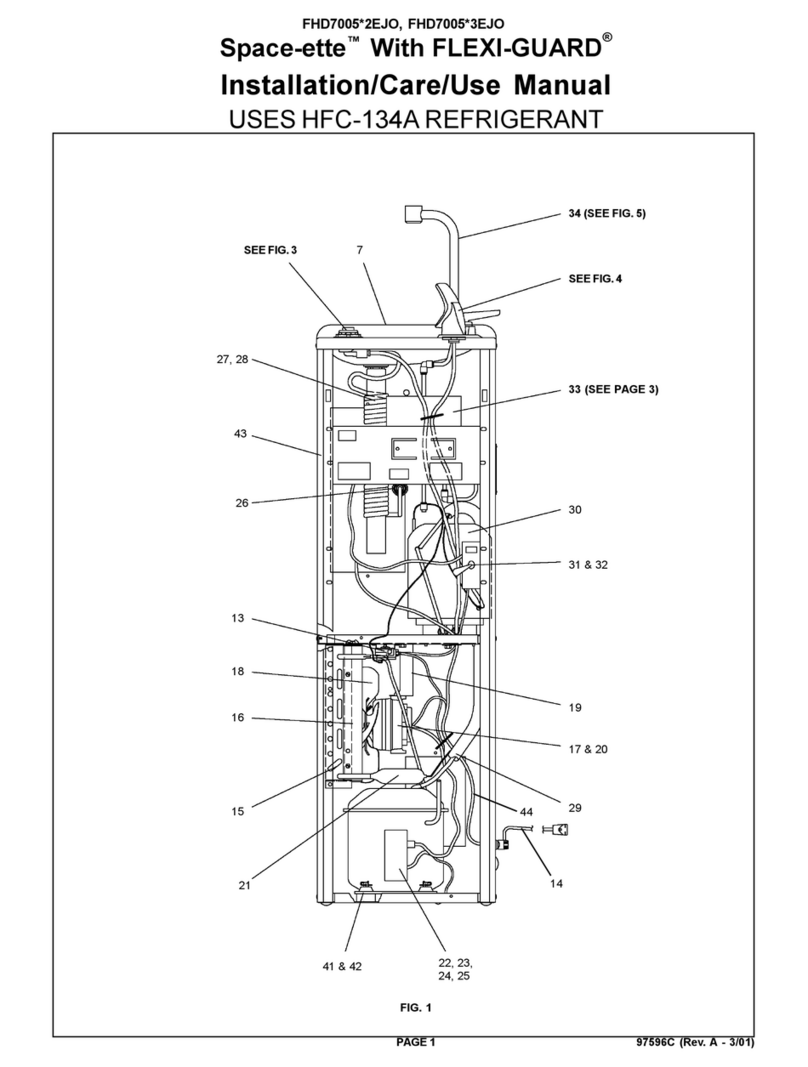 Elkay Space-ette FHD70052EJO Series Installation, care & use manual