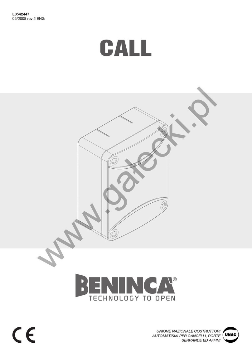 Beninca CALL User manual Beninca CALL User manual